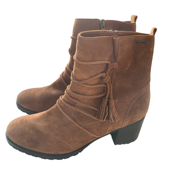 Kennel & Schmenger Gortex Sue Lace Tan Suede Ankle Booties Size 6.5 - Picture 5 of 10